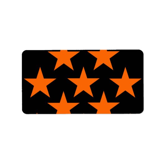 Oranje en zwart Super Stars Patroon Etiket (Voorkant)