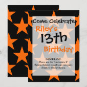 Oranje en zwart Super Stars Patroon Kaart (Voorkant / Achterkant)