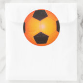Oranje en zwart Voetbal Ronde Sticker (Tas)