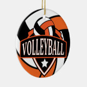 Oranje en zwart 🏐 Volleybal Logo Keramisch Ornament (Rechts)