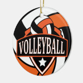 Oranje en zwart 🏐 Volleybal Logo Keramisch Ornament (Links)