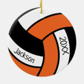 Oranje en zwart 🏐 Volleybal Logo Keramisch Ornament (Achterkant)