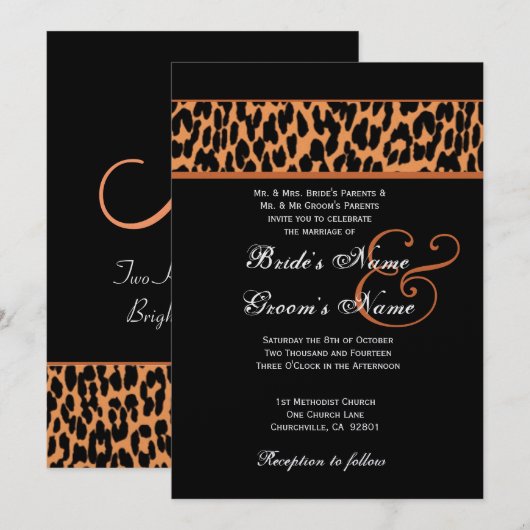 Oranje en zwart waterig bruinpapier kaart (Voorkant / Achterkant)