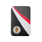Oranje en Zwart Wit Rood Grijs Achtergrond Badmat (Voorkant Verticaal)