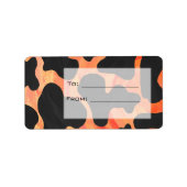 Oranje en zwart Zebra monogram Etiket (Voorkant)