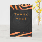 Oranje en zwart Zebra monogram Kaart (Gele Bloem)