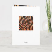 Oranje en zwart Zebra monogram Kaart (Achterkant)