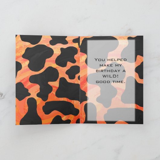 Oranje en zwart Zebra monogram Kaart (Binnen)