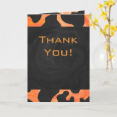 Oranje en zwart Zebra monogram Kaart (Gele Bloem)