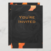 Oranje en zwart Zebra monogram Kaart (Voorkant / Achterkant)