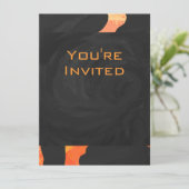 Oranje en zwart Zebra monogram Kaart (Staand voorkant)