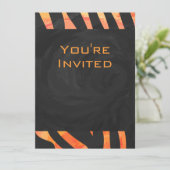 Oranje en zwart Zebra monogram Kaart (Staand voorkant)