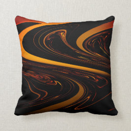 Oranje en zwarte abstracte werpkussen kussen