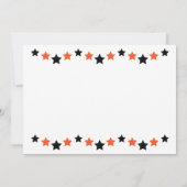 Oranje en zwarte afstudeerfeest uitnodigen kaart (Achterkant)