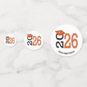 Oranje en Zwarte Afstuderen 2026  Confetti (Achterkanten)