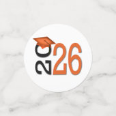 Oranje en Zwarte Afstuderen 2026  Confetti (Kleine voorkant)