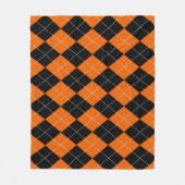 Oranje en zwarte Argyle Fleece Blanket (Voorkant)