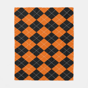 Oranje en zwarte Argyle Fleece Blanket