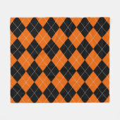 Oranje en zwarte Argyle Fleece Blanket Deken (Voorkant (Horizontaal))