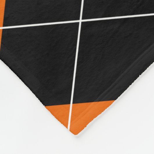 Oranje en zwarte Argyle Fleece Blanket Deken (Hoek)