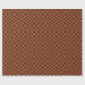 Oranje en Zwarte Art Deco Vierkante Geometrische Cadeaupapier (Vlak)