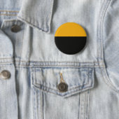Oranje En Zwarte Blok Kunst Ronde Button 5,7 Cm (In situ)