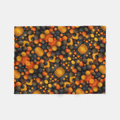 Oranje en Zwarte Bollen Dekbed Fleece Deken (Voorkant (Horizontaal))