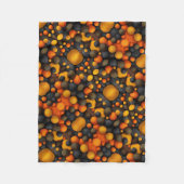 Oranje en Zwarte Bollen Dekbed Fleece Deken (Voorkant)