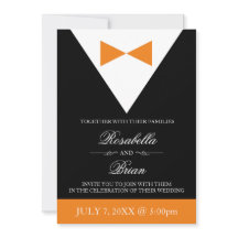 Oranje en zwarte bruiloft | Herfst Tuxedo