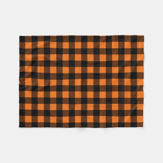 Oranje en zwarte buffelplaat fleece deken (Voorkant (Horizontaal))