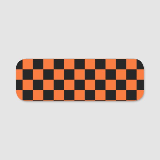 Oranje en zwarte buffelplaat naamplaatje (Voorkant)