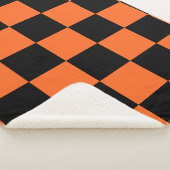 Oranje en zwarte buffelplaat sherpa deken (3/4)