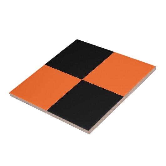 Oranje en zwarte buffelplaat tegeltje (Zijkant)