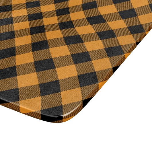 Oranje en zwarte buffels controleren Halloween Snijplank (Hoek)