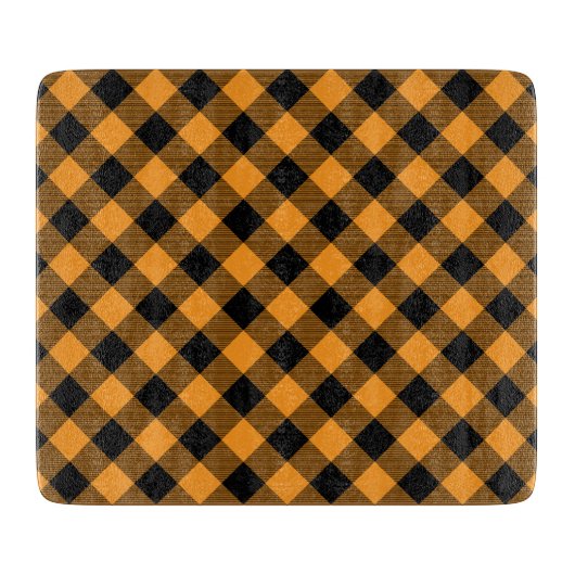 Oranje en zwarte buffels controleren Halloween Snijplank (Voorkant)