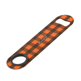 Oranje en Zwarte Checker Speed Flessenopener