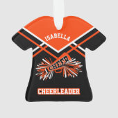 Oranje en zwarte Cheerleader Ornament (achterkant)