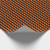 Oranje en zwarte Chevron Stripes Cadeaupapier (Hoek)