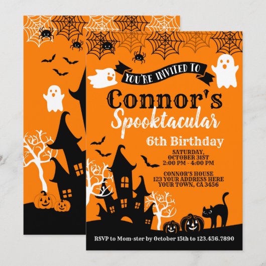 Oranje en zwarte dag kaart (Voorkant / Achterkant)