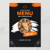 Oranje En Zwarte Eenvoudige Restaurant Menu,Restau Menu (Voorkant)