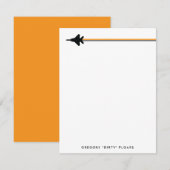 Oranje en zwarte F-15 persoonlijke briefpapier Notitiekaartje (Voorkant / Achterkant)