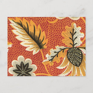 Oranje en zwarte  Floral Briefkaart