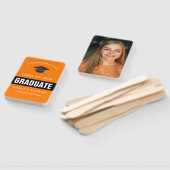 Oranje en zwarte foto-Afstuderen Handje Fan Handwaaier (Niet-gemonteerd)