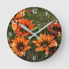 Oranje en zwarte Gazanias Ronde Klok