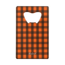 Oranje en Zwarte Geruite Flesopener