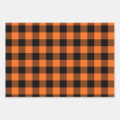 Oranje en zwarte Gingham Check Plaid Inpakpapier Vel (Voorkant 3)