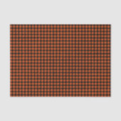 Oranje en Zwarte Gingham Plaid Rut Tissuepapier (Voorkant)