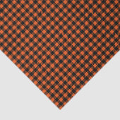 Oranje en Zwarte Gingham Plaid Rut Tissuepapier (Detail)