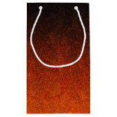 Oranje en zwarte glittergradiënt klein cadeauzakje (Achterkant)