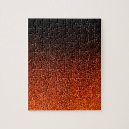 Oranje en zwarte glittergradiënt legpuzzel (Verticaal)